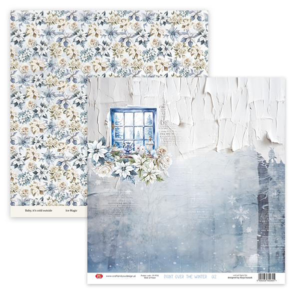 CPS-PT30-6 Zestaw/ Paper set 30,5x30,5cm- Paint Over The Winter -6 Craft & You Design