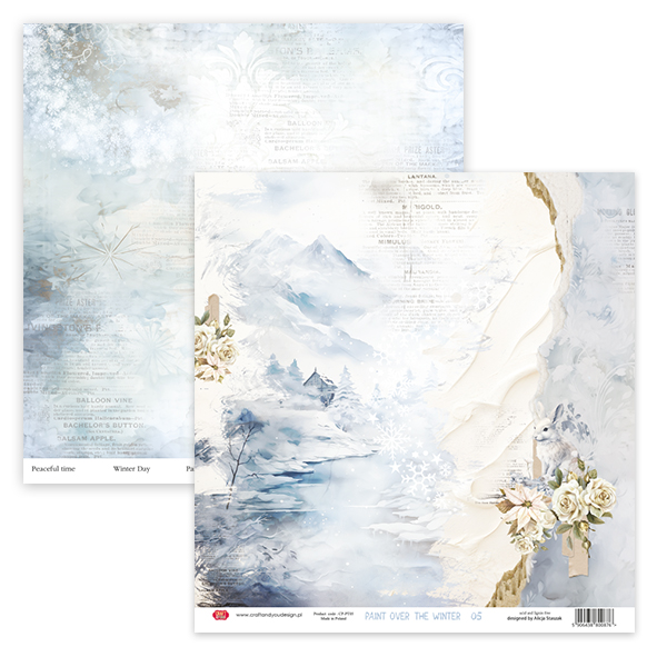 CPS-PT30-6 Zestaw/ Paper set 30,5x30,5cm- Paint Over The Winter -6 Craft & You Design
