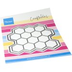 CR1668 Wykrojnik Marianne Design - CrafTables - Pixel Hexagon - tło plaster miodu
