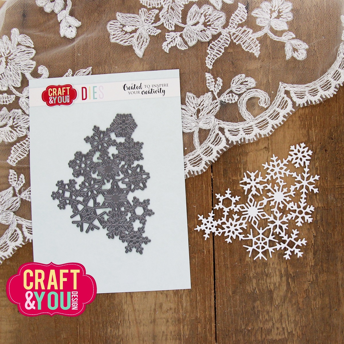 CW321 Wykrojnik /Die -Snowflakes Background / Śnieżynkowe Tło-Craft&You Design