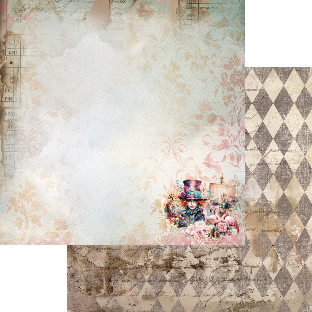 AA-Alice-08 Alchemy of Art - 8x8'' - zestaw papierów 20,3x20,3cm Alice