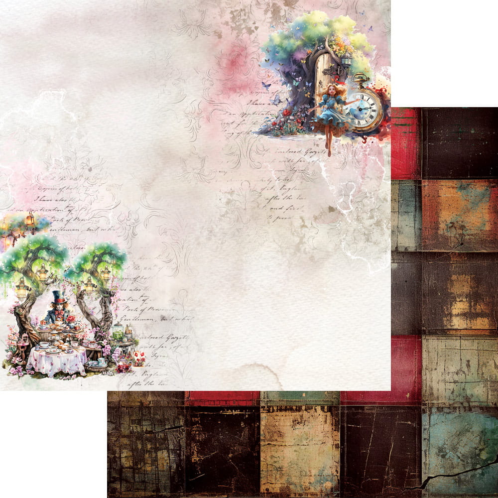 AA-Alice-07 Alchemy of Art- 12x12'' -Zestaw papierów do scrapbookingu -Alice