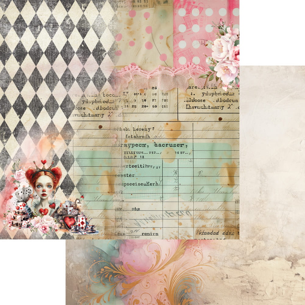 AA-Alice-08 Alchemy of Art - 8x8'' - zestaw papierów 20,3x20,3cm Alice