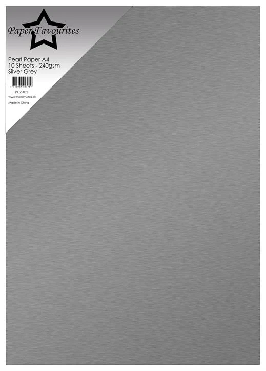 PFSS402 Papier jednokolorowy, perłowy, dwustronny A4 - Silver Grey - 1szt.-240 gsm