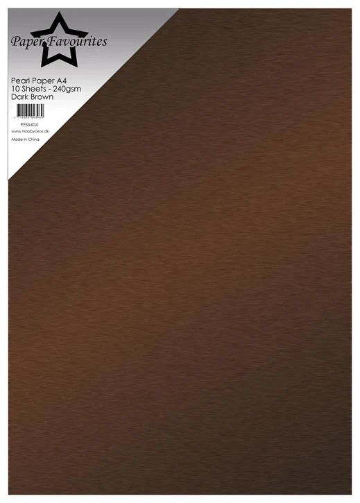PFSS404 Papier jednokolorowy, perłowy, dwustronny A4 -Dark Brown- 1szt.-240 gsm
