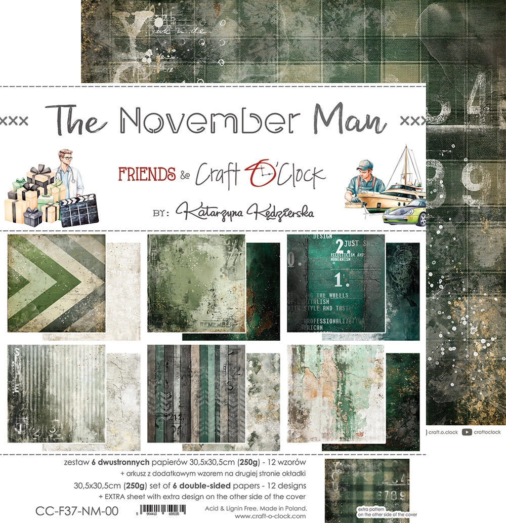 CC-F37-NM-00 THE NOVEMBER MAN - zestaw papierów 30,5x30,5cm