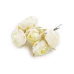 930116-1 Róże sztuczne na druciku- kremowe jasne