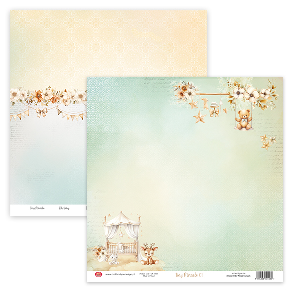 CP-TM01 Tiny Miracle 01 Papier dwustronny 30,5x30,5 - Craft & You Design