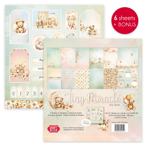CPS-TM30-6 Tiny Miracle Zestaw 6 papierów 30,5x30,5cm - Craft&You Design
