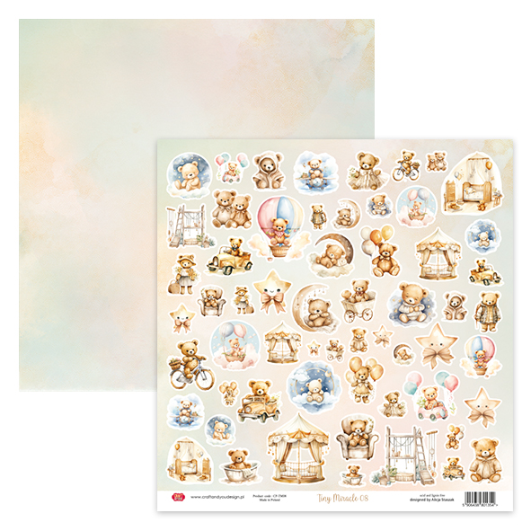 CSET-TM30-4 Kreatywny Zestaw /Creative Set Tiny Miracle 30,5x30,5cm - 4 arkusze + okładka - Craft & You Design