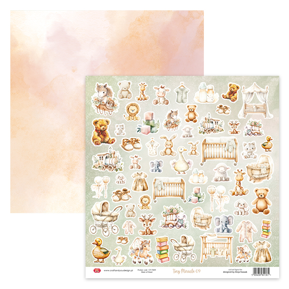 CSET-TM30-8 Kreatywny Duży Zestaw/ Big Creative Set Tiny Miracle 30,5x30,5cm - 8 arkuszy + okładka - Craft & You Design