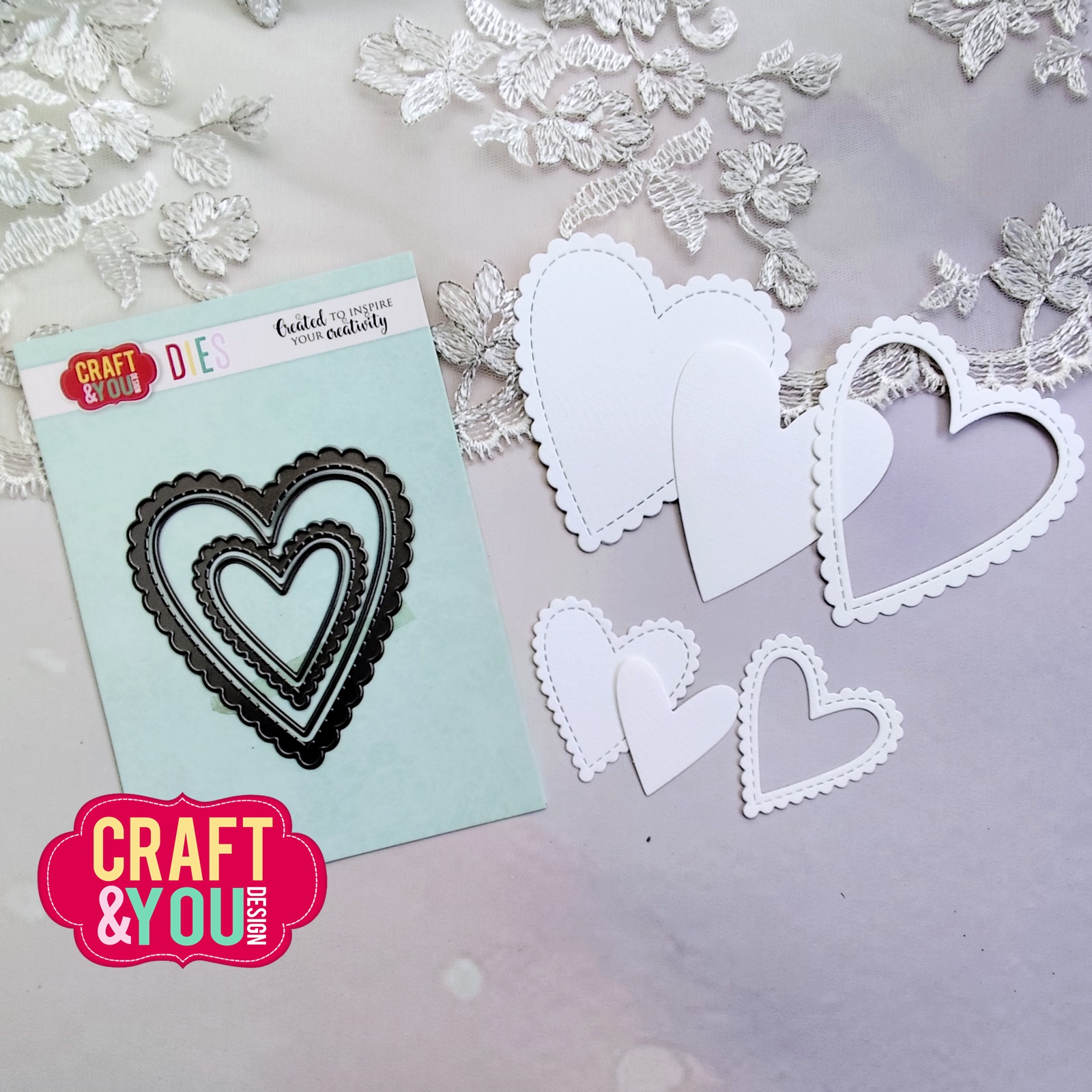CW328 Wykrojnik /Die - Biscuit Frame Hearts / Herbatnikowa ramka serduszka-Craft&You Design