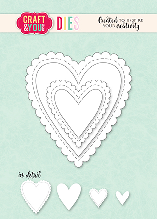 CW328 Wykrojnik /Die - Biscuit Frame Hearts / Herbatnikowa ramka serduszka-Craft&You Design