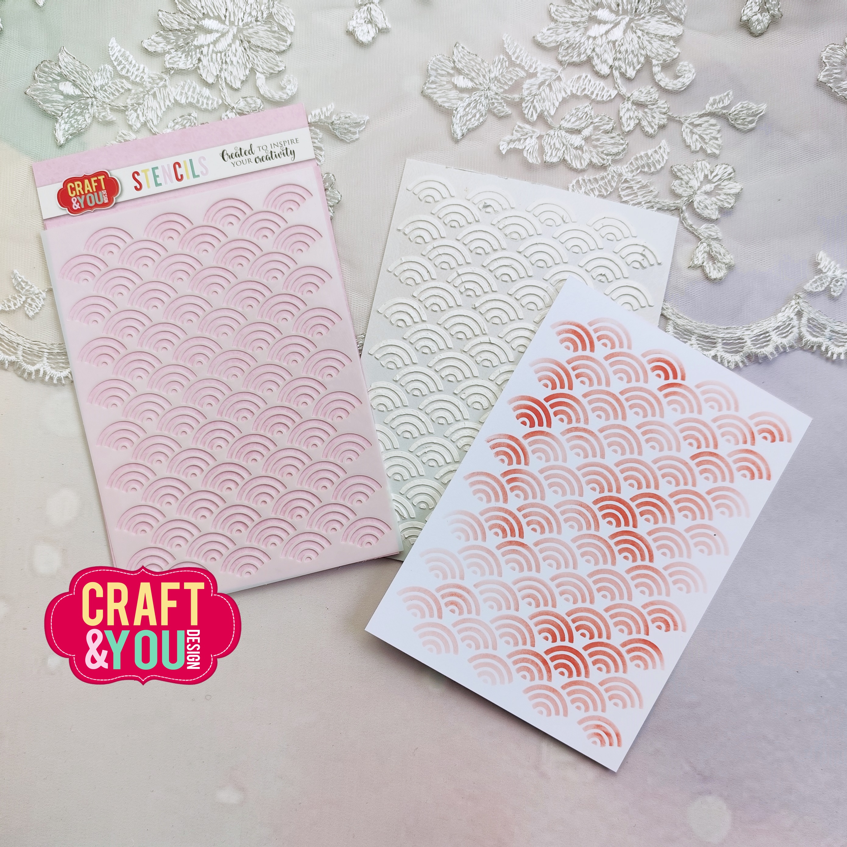SC006 Stencil / Maska Waves / Fale- Craft & You Design