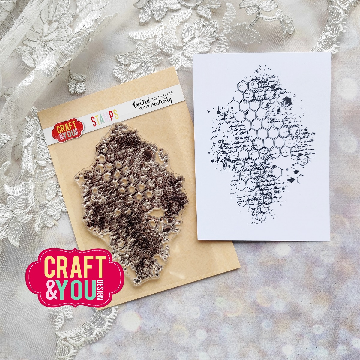CS047 Clear Stamps Honeycomb / Plaster Miodu - Craft & You Design