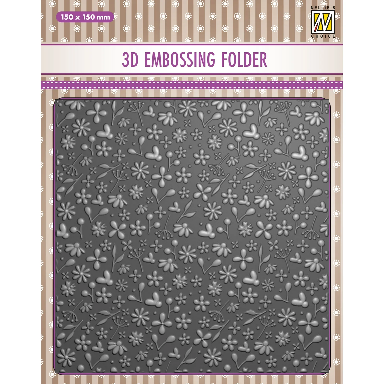 EF3D083 Folder do embossingu 3D ( 150x150 mm ) - tło, kwiatki wiosenne