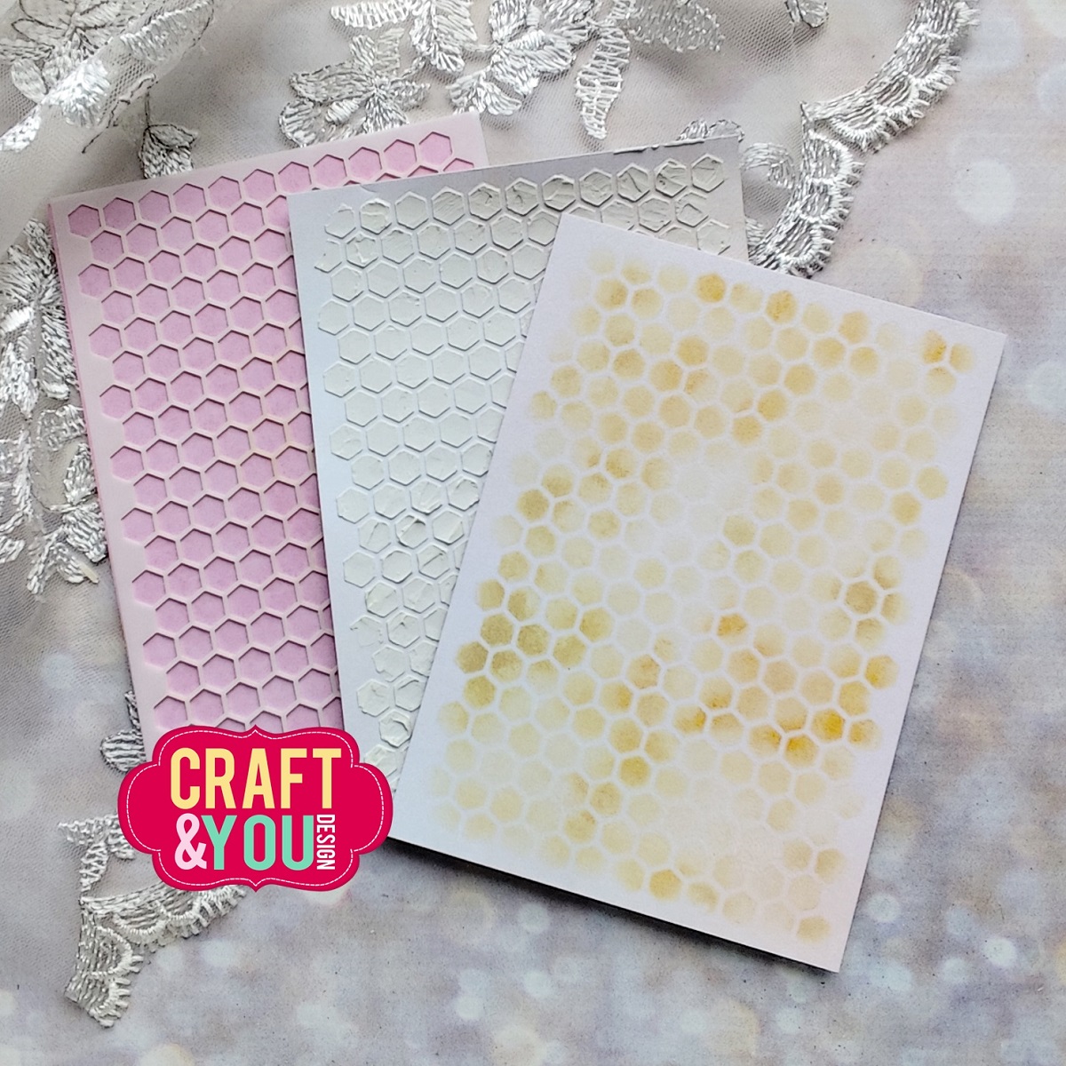 SC008 Stencil / Maska Honeycomb/Plaster Miodu- Craft & You Design