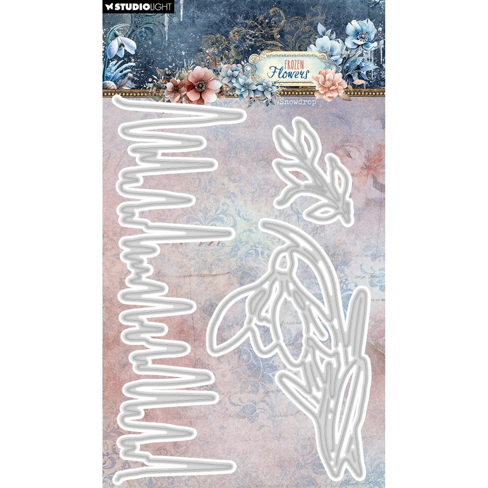 SL-FF-CD946 Wykrojniki Frozen Flowers- Snowdrop -sople, listek, przebiśnieg