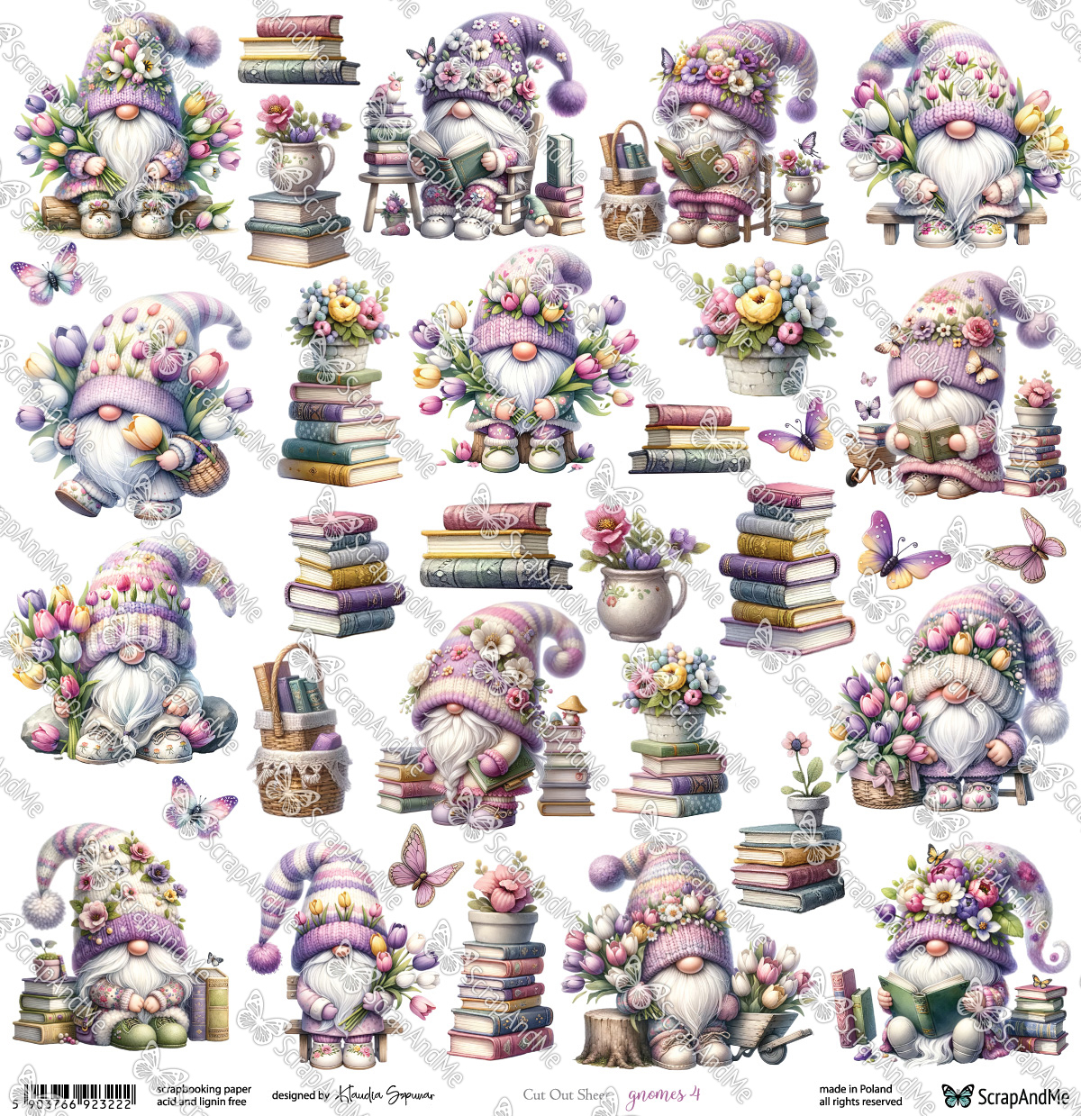 GN-4 Gnomes 4 - Arkusz Do Wycinania - ScrapAndMe