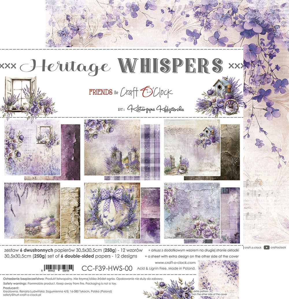 CC-F39-HWS-00 HERITAGE WHISPERS- zestaw papierów 30,5x30,5cm