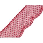 550166-2  Koronka syntetyczna szerokość 60 mm - czerwony - 1m