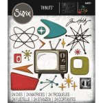 666875 Wykrojnik  Sizzix • Thinlits 24pcs Die Set Vault Atomic Retro by Tim Holtz