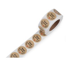 880391-1 Nalepki papierowe Handmade with love Ø25 mm