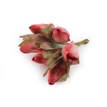 930115-3 Tulipany sztuczne na druciku, styl vintage - czerwone