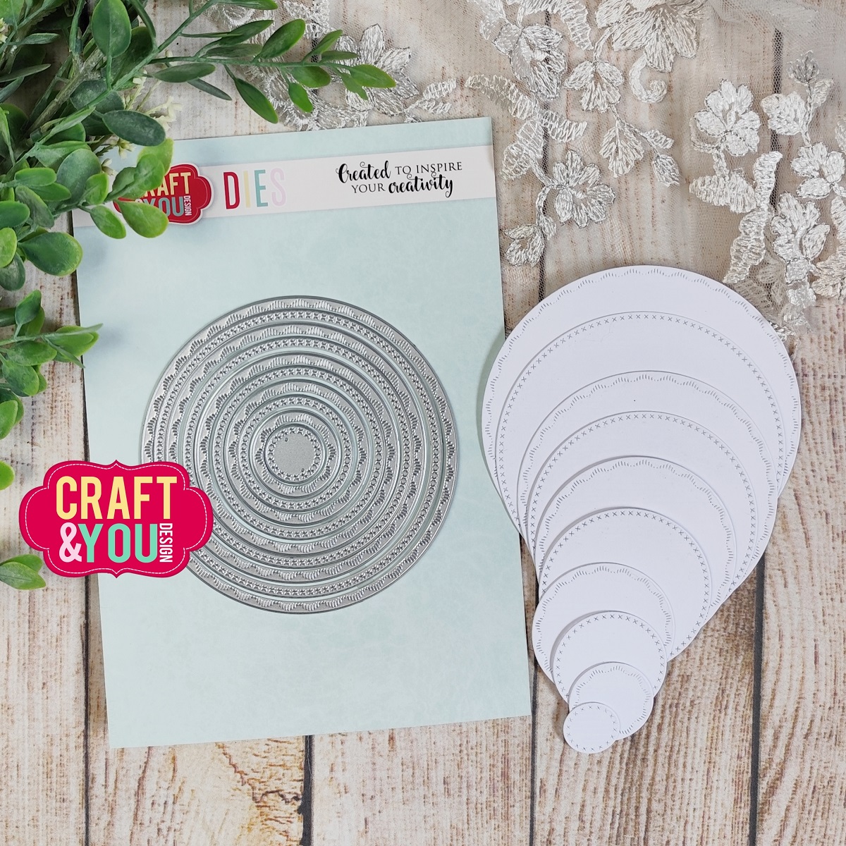 CW348 Wykrojnik /Die -Circles Base Decorative Stiches/ koła bazy z przeszyciami -Craft&You Design