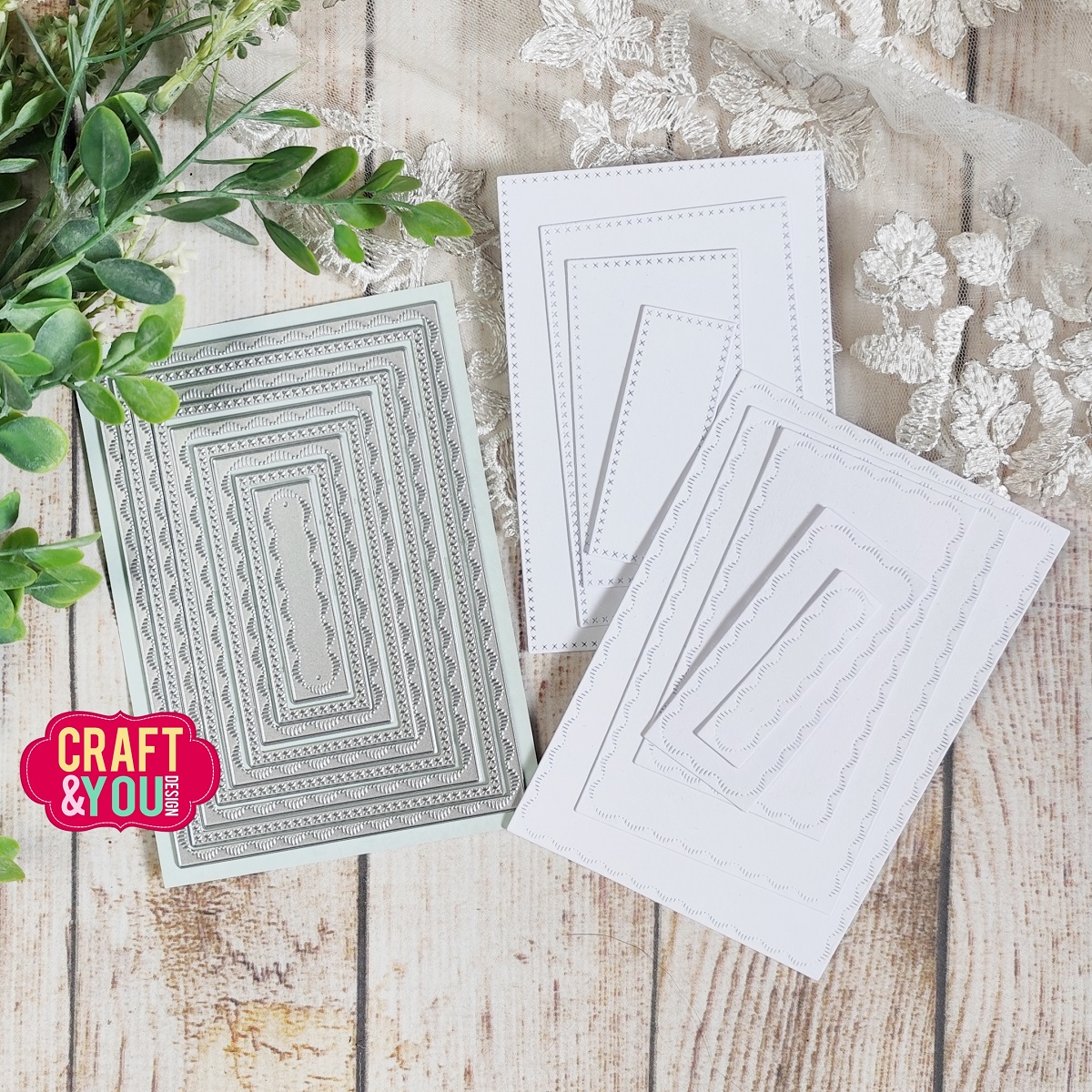 CW349 Wykrojnik /Die -Rectangles Base Decorative Stiches/ prostokąty bazy z przeszyciami -Craft&You Design