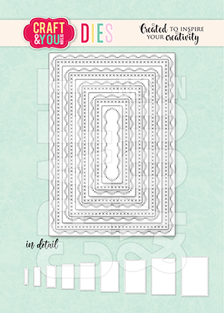 CW349 Wykrojnik /Die -Rectangles Base Decorative Stiches/ prostokąty bazy z przeszyciami -Craft&You Design