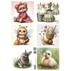 FB2502 Arkusz A4 -Marianne Design -Cute Animals - by Fairybells 