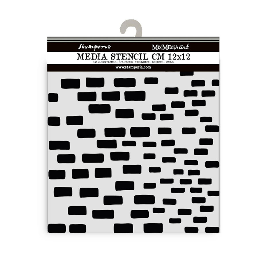 KSTDS44 Maska Stamperia Silent Sea -Media Stencil 12x12cm Bricks Pattern - mur tło