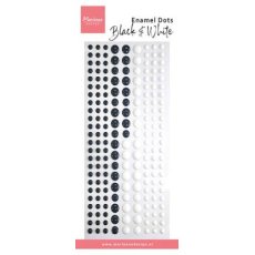 PL4537 Naklejki szkliwione -Enamel dots -black&white-białe i czarne