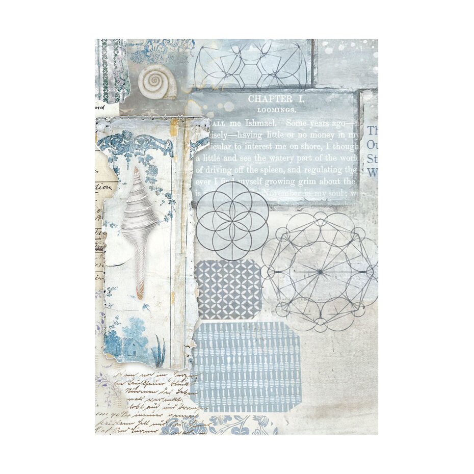 DFSAK6040 Papier ryżowy Stamperia Silent Sea A6 Rice Paper Backgrounds (8szt.)