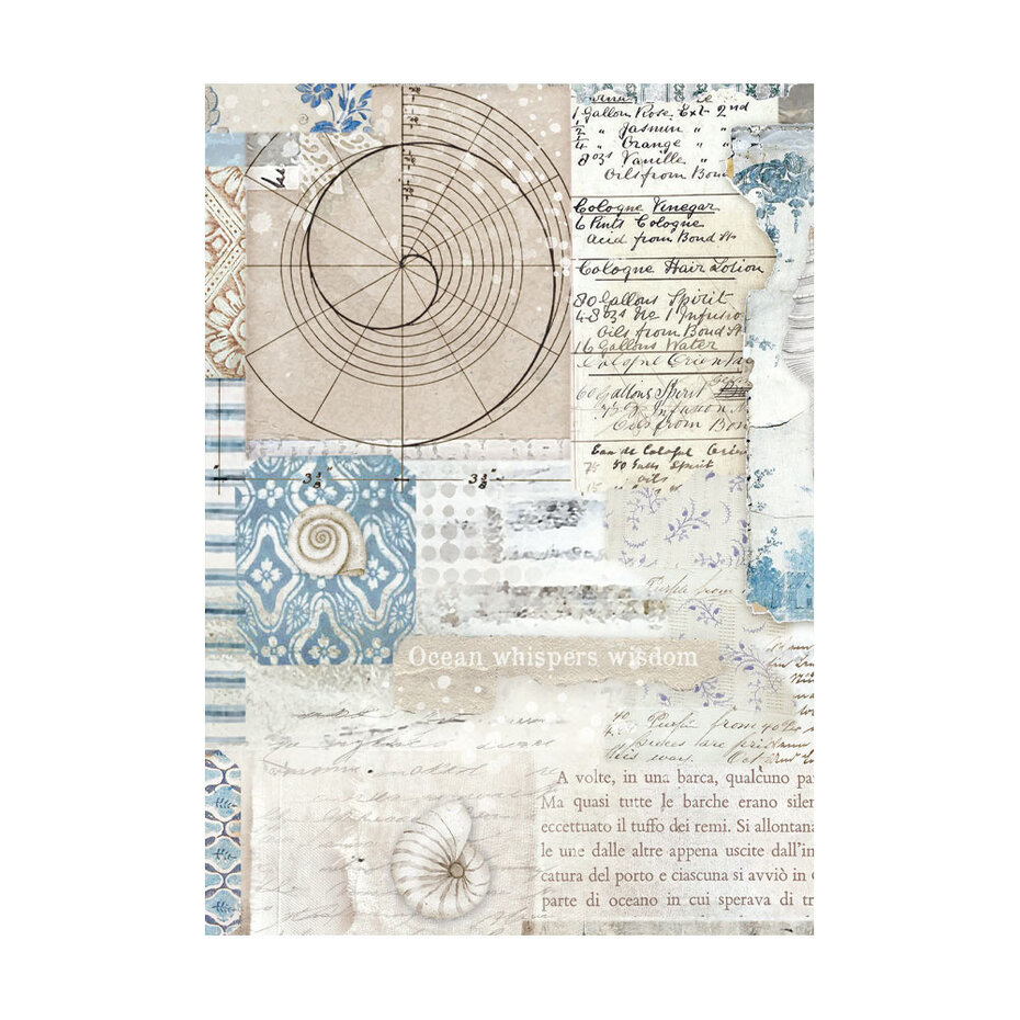 DFSAK6040 Papier ryżowy Stamperia Silent Sea A6 Rice Paper Backgrounds (8szt.)