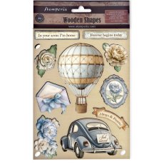 KLSP184 Zestaw elementów drewnianych  Stamperia Timeless A5 Colored Wooden Shape 