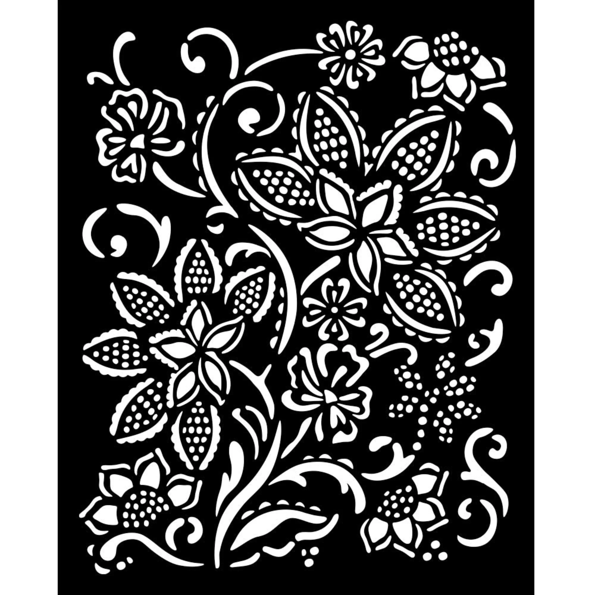 KSTD180 Maska Stamperia Timeless Thick Stencil 20x25cm Batik Flowers