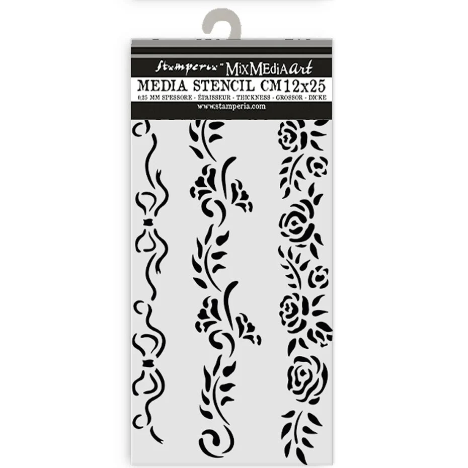 KSTDL118 Maska Stamperia Timeless Thick Stencil 12x25cm Borders