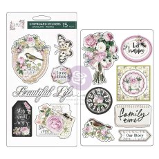 PM671235 Chipboard Stickers-Serene Petals-Garden Whispers- elementy tekturowe Prima 15szt