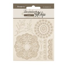 SCB265 Zestaw elementów tekturowych Stamperia Timeless Decorative Chips Lace