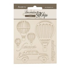 SCB266 Zestaw elementów tekturowych Stamperia Timeless Decorative Chips Air Balloon