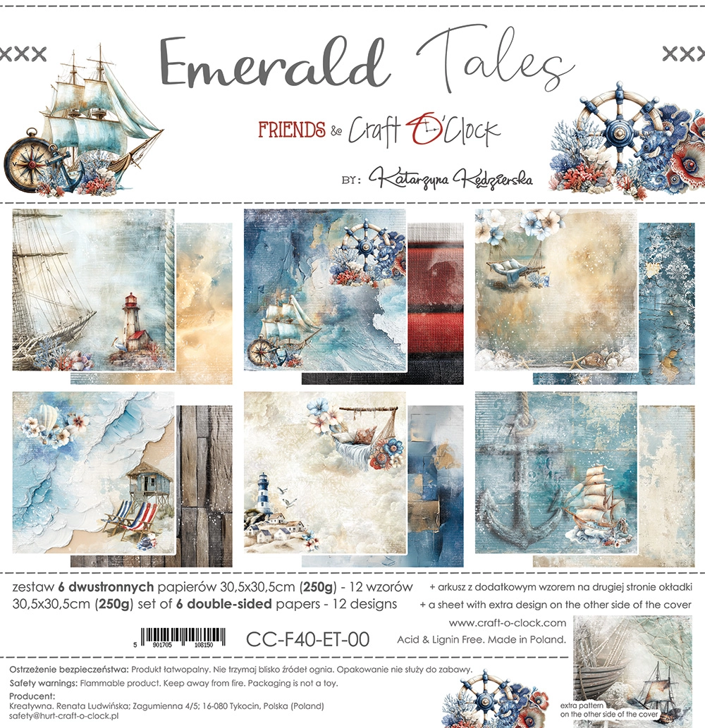CC-F40-ET-00 EMERALD TALES- zestaw papierów 30,5x30,5cm