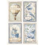 DFSA41039 Papier ryżowy Stamperia Timeless A4 Rice Paper- 4 Cards -karty