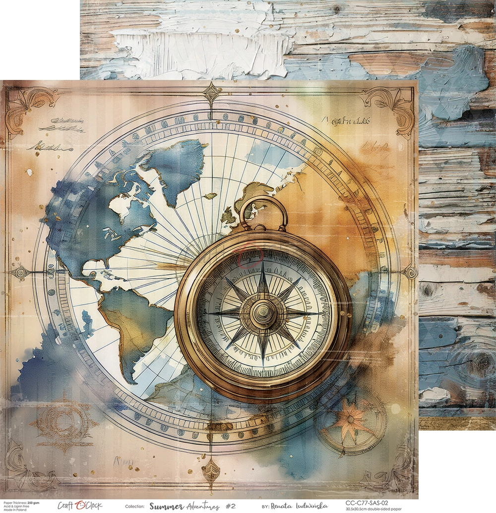 CC-C77-SAS-00 SUMMER ADVENTURES- zestaw papierów 30,5x30,5cm