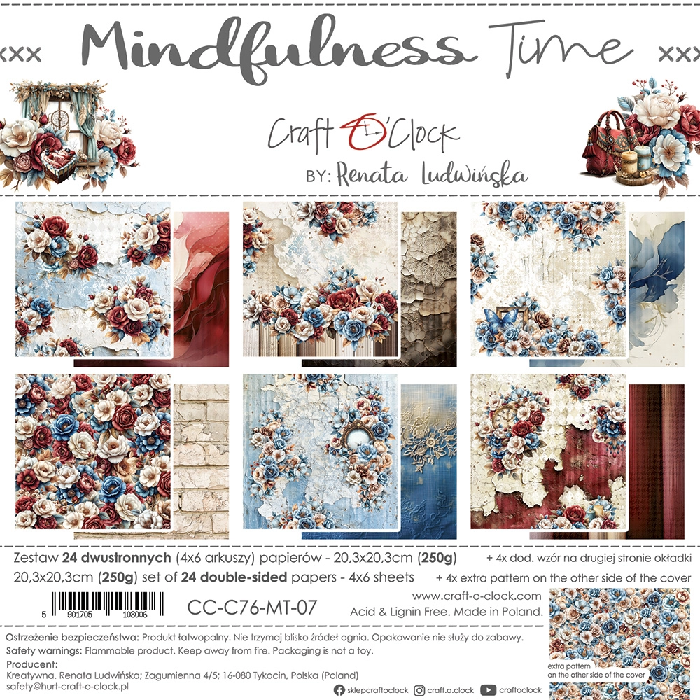 CC-C76-MT-09 MINDFULNESS TIME- zestaw papierów 20,3x20,3cm - MIX