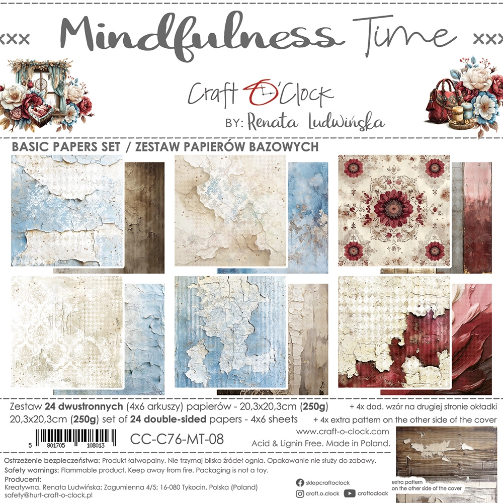 CC-C76-MT-09 MINDFULNESS TIME- zestaw papierów 20,3x20,3cm - MIX