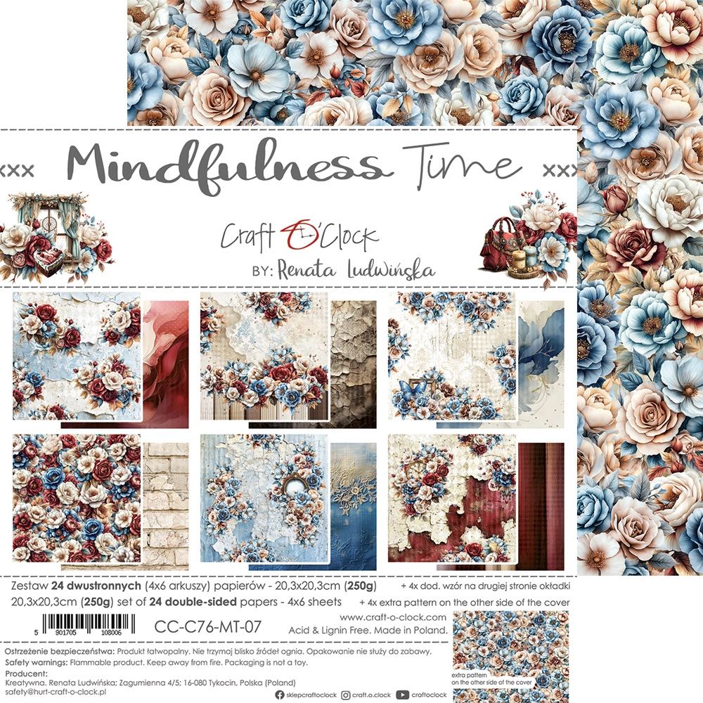 CC-C76-MT-09 MINDFULNESS TIME- zestaw papierów 20,3x20,3cm - MIX