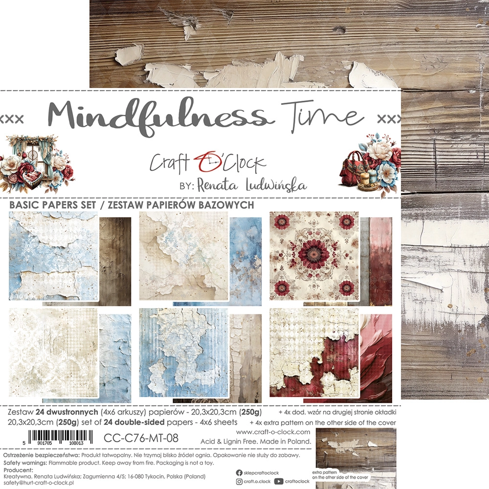 CC-C76-MT-09 MINDFULNESS TIME- zestaw papierów 20,3x20,3cm - MIX