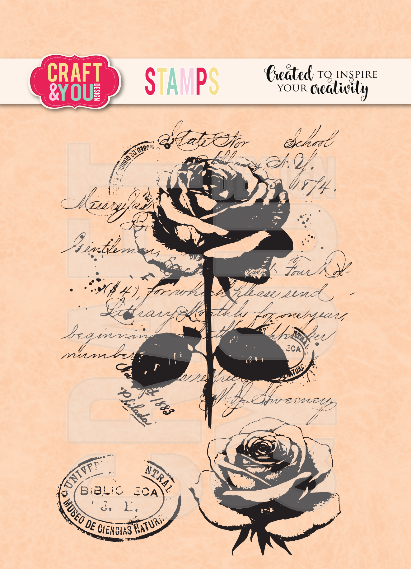 CS052 Clear Stamps Vintage Rose/Róża - Craft & You Design